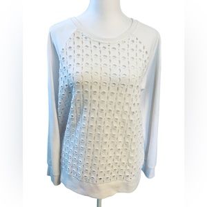 Sz L Cable & Gauge Laser Cut Sweatshirt